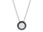 White gold single stone necklace k18 with diamonds (code T2324)